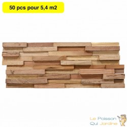 50 Panneaux Parement Mural en Bois. 5,4 m² Effet 3D. Décoration intérieure