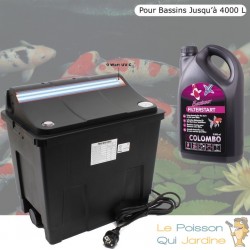 Filtre + UV 9W Pour Bassin De Jardin, Jusqu'à 4000 Litres + Bactéries 1000 ml