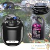 Kit Filtre Pression UV 55W, Pompe, Tuyau, Pour Bassins De 100000 L + Bactéries 2500 ml
