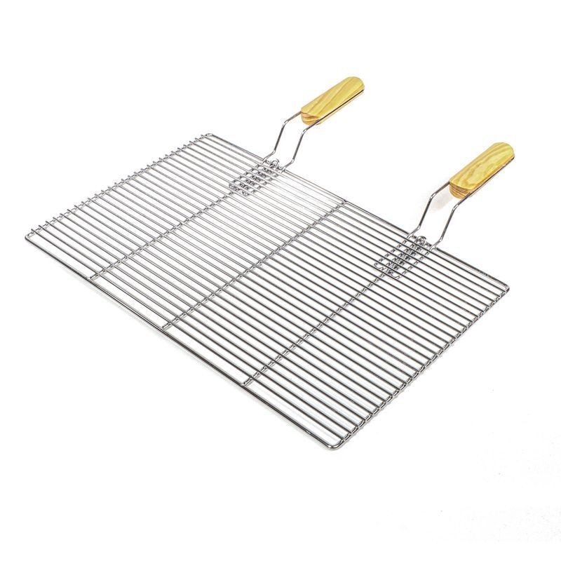 Grille De Barbecue + Poignées, Rectangulaire, Acier Inoxydable, 54 X 34 cm