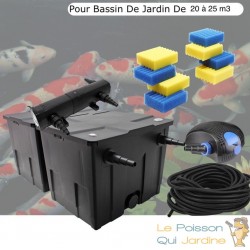 Filtre complet avec UV pour bassin de jardin : + 8 mousses de rechange