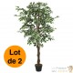 Lot de 2 Ficus 120 cm Artificielle. Pour une décoration d'intérieur Sublimée