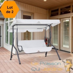 Balancelle de jardin 2 places Grise Claire 140 cm de long