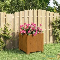 Jardinière Acier Corten Avec Pieds 42 x 40 x 43 cm cm. Aspect Rouille, Très tendance. Jardin, Patio, Balcon