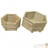 2 Jardinières Bois Pin Avec Pieds 60 et 50 cm. Aspect naturel, Très tendance. Jardin, Patio, Balcon