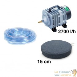 Set Aérateur Bulleur 15 cm Bassin De Jardin De 1500 À 4000 L. Pompe à air bassin + accessoires