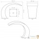 Cascade - Fontaine incurvée + LED Inox Bassin De Jardin & Piscine 45 X 30 X 60 cm