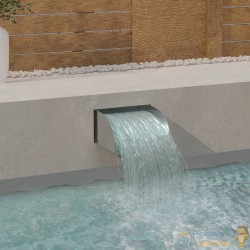 Cascade - Fontaine incurvée Inox Bassin De Jardin & Piscine 30 x 34 x 14 cm