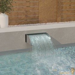 Cascade - Fontaine incurvée Inox Bassin De Jardin & Piscine 45 x 34 x 14 cm