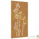 Plaque Tableau Décoration Murale Jardin : Grand Bambou. En Corten