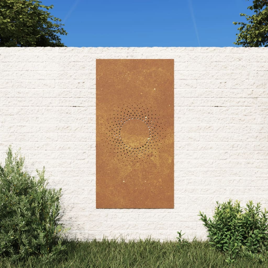 Plaque Tableau Décoration Murale Jardin : Soleil. En Corten