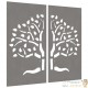 Plaque Tableau Décoration Murale Jardin Diptyque 105 cm de long : Arbre En Corten