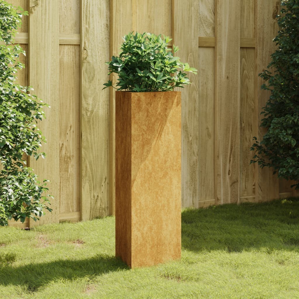 Jardinière Acier Corten Triangle 30 X 36 X 75 cm. Aspect Rouille, Très tendance. Jardin, Patio, Balcon