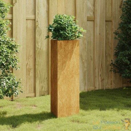 Jardinière Acier Corten Triangle 40 X 34 X 75 cm. Aspect Rouille, Très tendance. Jardin, Patio, Balcon