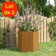 Lot de 2 Jardinières Acier Corten Hexagonale 40 X 40 X 45 cm. Aspect Rouille, Très tendance. Jardin, Patio, Balcon