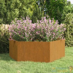 Jardinière Acier Corten Hexagonale 138 X 138 X 45 cm. Aspect Rouille, Très tendance. Jardin, Patio, Balcon