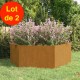 Lot de 2 Jardinières Acier Corten Hexagonale 138 X 138 X 45 cm. Aspect Rouille, Très tendance. Jardin, Patio, Balcon