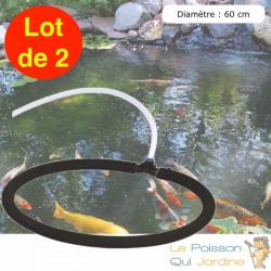 Lot de 2 Diffuseurs D'Air Poreux 60 cm Pour Bassins De Jardin + Tuyau