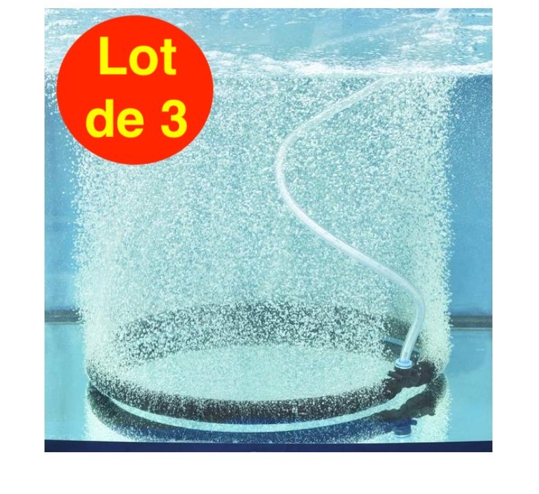 Lot de 3 Diffuseurs D'Air Poreux 80 cm Pour Bassins De Jardin + Tuyau. Aération optimale du bassin