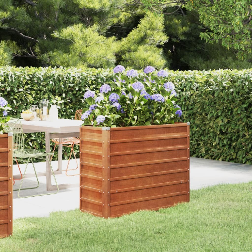 Jardinière Relief Acier Corten 100 X 40 X 77 cm. Aspect Rouille, Très tendance. Jardin, Patio, Balcon