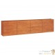 Jardinière Relief Acier Corten 320 X 40 X 77 cm. Aspect Rouille, Très tendance. Jardin, Patio, Balcon