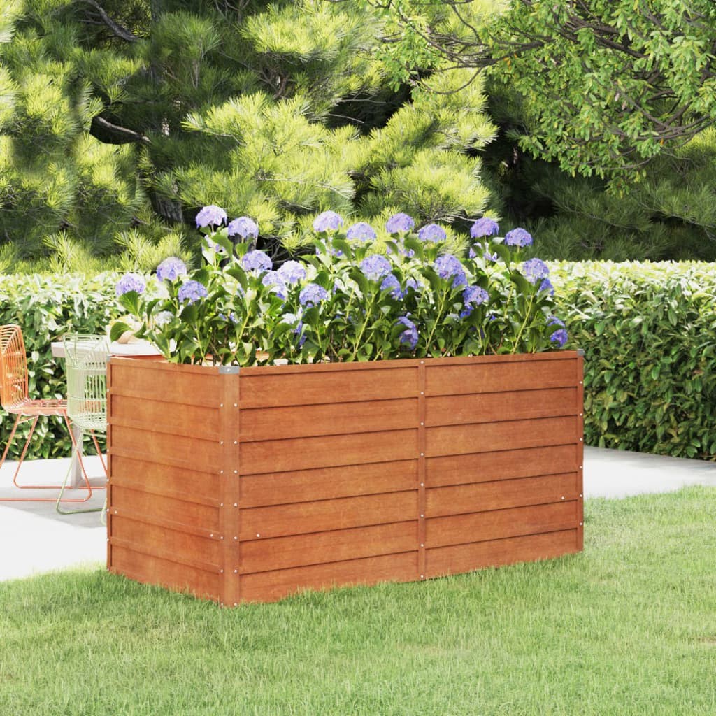 Jardinière Relief Acier Corten 160 X 80 X 77 cm. Aspect Rouille, Très tendance. Jardin, Patio, Balcon
