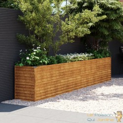 Jardinière Relief Acier Corten 385 X 50 X 69 cm. Aspect Rouille, Très tendance. Jardin, Patio, Balcon