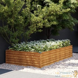 Jardinière Relief Acier Corten 195 X 100 X 36 cm. Aspect Rouille, Très tendance. Jardin, Patio, Balcon