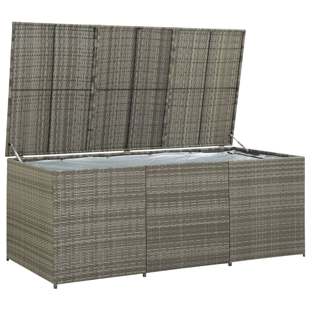 GRAND Coffre de jardin Gris Polyrotin 180 X 90 X 70. Rangement facile et discret