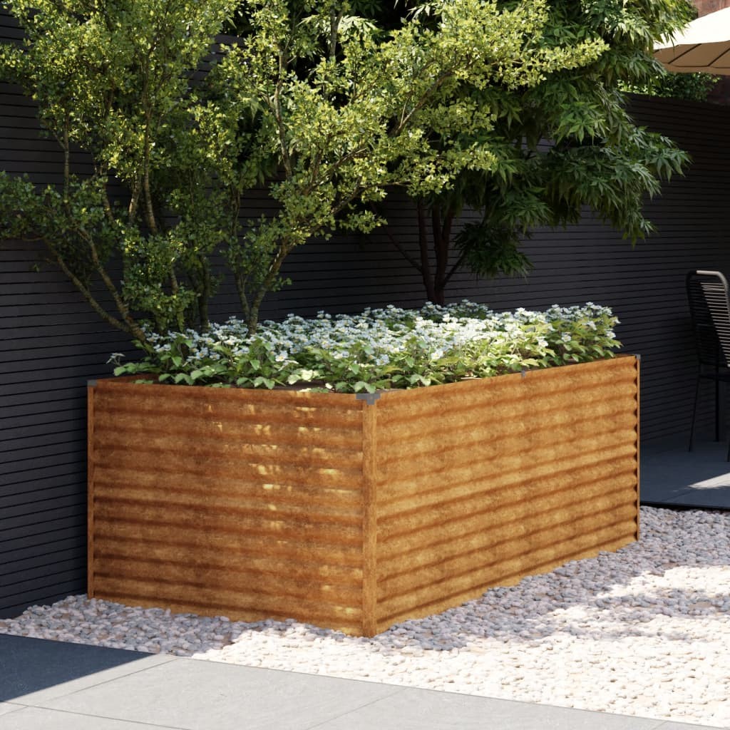 Jardinière Relief Acier Corten 196 X 100 X 69 cm. Aspect Rouille, Très tendance. Jardin, Patio, Balcon