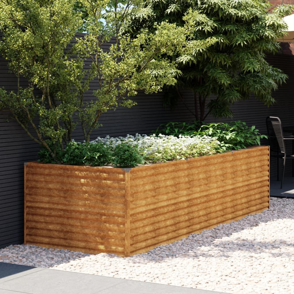Jardinière Relief Acier Corten 290 X 100 X 69 cm. Aspect Rouille, Très tendance. Jardin, Patio, Balcon