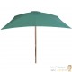 Grand Parasol Rectangle 300 X 200 cm Vert. Poteau en bois. Raffinement et Ombre Terrasse et Jardin