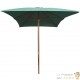 Grand Parasol Rectangle 300 X 200 cm Vert. Poteau en bois. Raffinement et Ombre Terrasse et Jardin