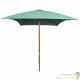 Grand Parasol Rectangle 300 X 200 cm Vert. Poteau en bois. Raffinement et Ombre Terrasse et Jardin