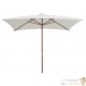 Grand Parasol Rectangle 300 X 200 X 250 cm Crème. Poteau en bois. Raffinement et Ombre Terrasse et Jardin