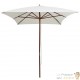 Grand Parasol Rectangle 300 X 200 X 250 cm Crème. Poteau en bois. Raffinement et Ombre Terrasse et Jardin