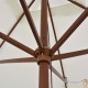 Grand Parasol Rectangle 300 X 200 X 250 cm Crème. Poteau en bois. Raffinement et Ombre Terrasse et Jardin