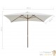 Grand Parasol Rectangle 300 X 200 X 250 cm Crème. Poteau en bois. Raffinement et Ombre Terrasse et Jardin