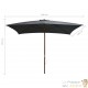Grand Parasol Rectangle 300 X 200 X 250 cm Gris Anthracite. Poteau en bois. Raffinement et Ombre Terrasse et Jardin