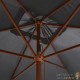 Grand Parasol Rectangle 300 X 200 X 250 cm Gris Anthracite. Poteau en bois. Raffinement et Ombre Terrasse et Jardin