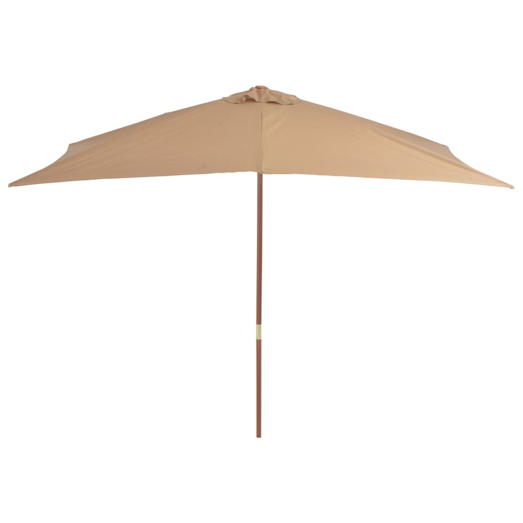 Grand Parasol Rectangle 300 X 200 X 250 cm Beige. Poteau en bois. Raffinement et Ombre Terrasse et Jardin