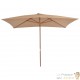 Grand Parasol Rectangle 300 X 200 X 250 cm Beige. Poteau en bois. Raffinement et Ombre Terrasse et Jardin