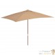 Grand Parasol Rectangle 300 X 200 X 250 cm Beige. Poteau en bois. Raffinement et Ombre Terrasse et Jardin