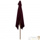 Grand Parasol Rectangle 300 X 200 X 250 cm Bordeaux. Poteau en bois. Raffinement et Ombre Terrasse et Jardin