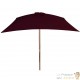 Grand Parasol Rectangle 300 X 200 X 250 cm Bordeaux. Poteau en bois. Raffinement et Ombre Terrasse et Jardin