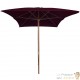 Grand Parasol Rectangle 300 X 200 X 250 cm Bordeaux. Poteau en bois. Raffinement et Ombre Terrasse et Jardin