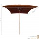 Grand Parasol Rectangle 300 X 200 X 250 cm Beige Foncé. Poteau en bois. Raffinement et Ombre Terrasse et Jardin