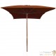 Grand Parasol Rectangle 300 X 200 X 250 cm Beige Foncé. Poteau en bois. Raffinement et Ombre Terrasse et Jardin