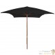Grand Parasol Rectangle 300 X 200 X 250 cm Noir. Poteau en bois. Raffinement et Ombre Terrasse et Jardin