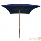 Grand Parasol Rectangle 300 X 200 X 250 cm Bleu. Poteau en bois. Raffinement et Ombre Terrasse et Jardin